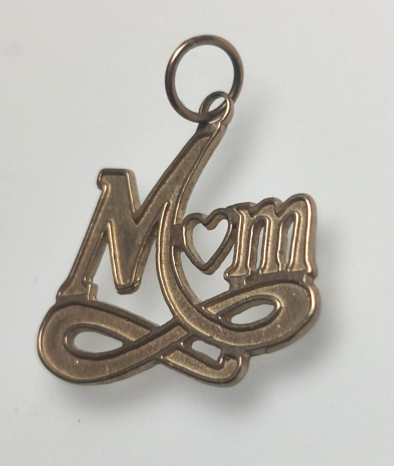 Mum 9ct Yellow Gold Pendant Charm Shaped "MUM" Text 20mm x 21mm Solid Gold