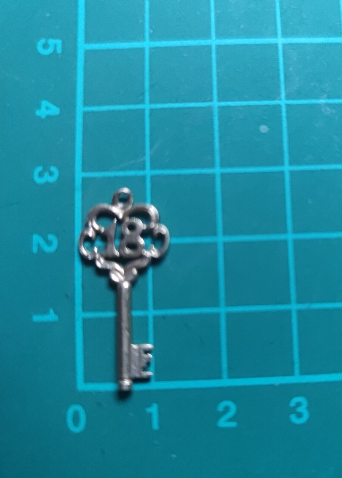 18th Birthday Key Gold Charm 9ct Yellow Gold Size: 28mm x 13mm Solid Gold