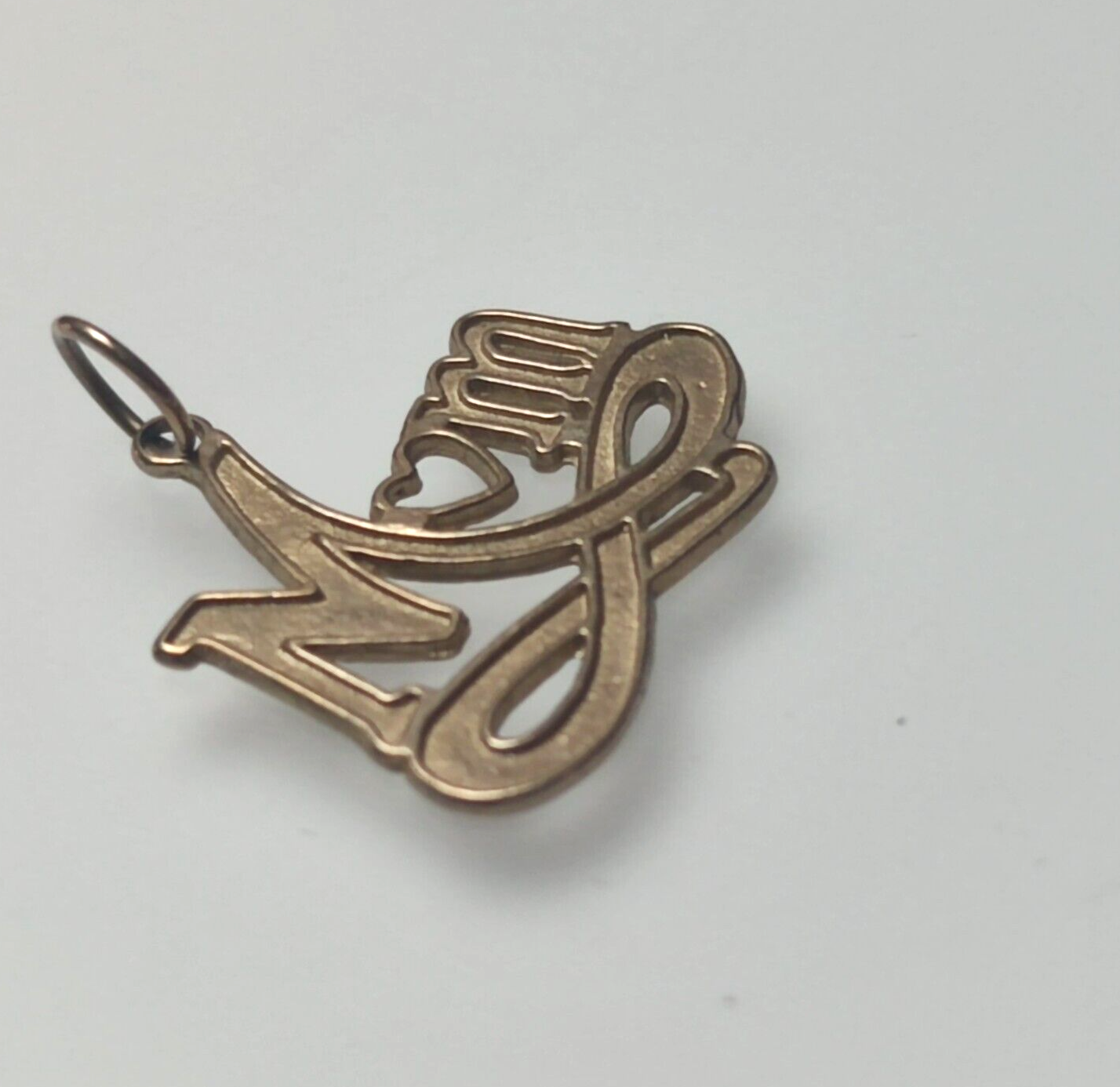Mum 9ct Yellow Gold Pendant Charm Shaped "MUM" Text 20mm x 21mm Solid Gold