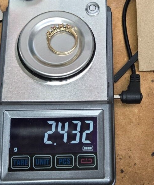 9ct Yellow Gold Red Ruby and Diamonds Prong Setting Hallmarked Ring Size L 1/2