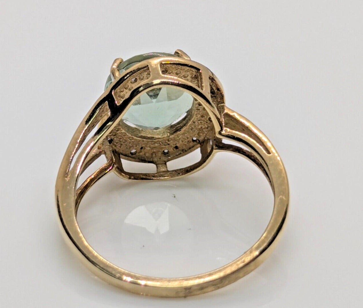 9ct Yellow Gold Ring Tourmaline & Topaz Natural Gemstones UK Ring Size N