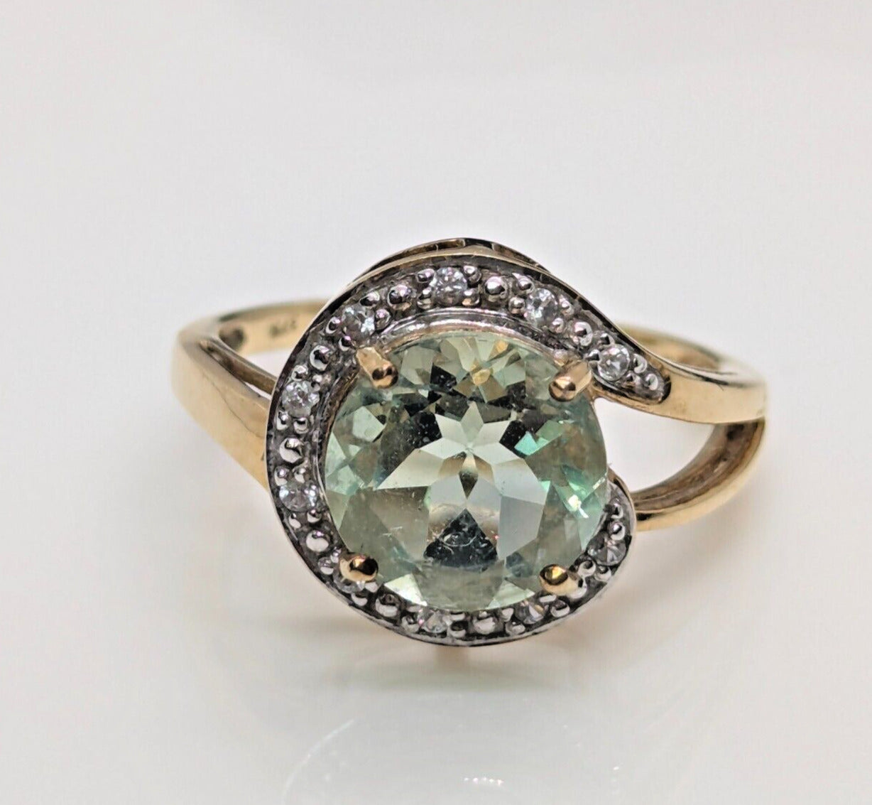 9ct Yellow Gold Ring Tourmaline & Topaz Natural Gemstones UK Ring Size N