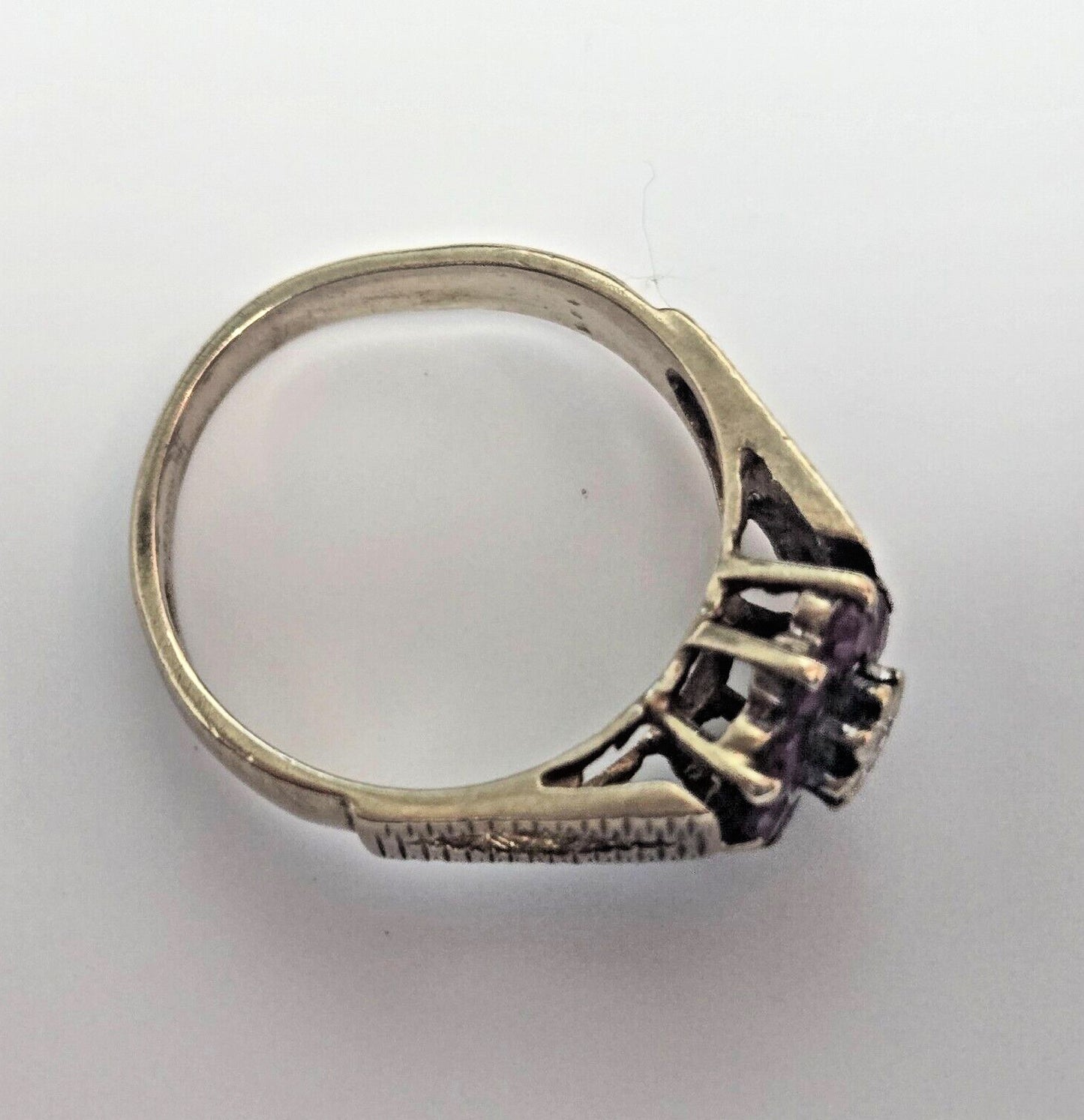 9ct Yellow Gold Pink Ruby Diamonds Cluster Setting Ring Size J