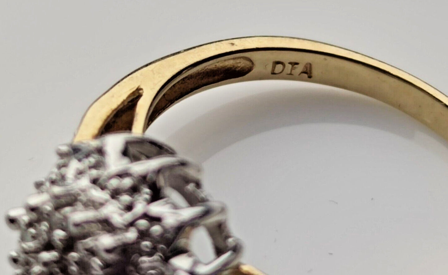 9ct Yellow Gold Ring Diamond 0.05ct Cluster Prong Setting UK Ring Size L