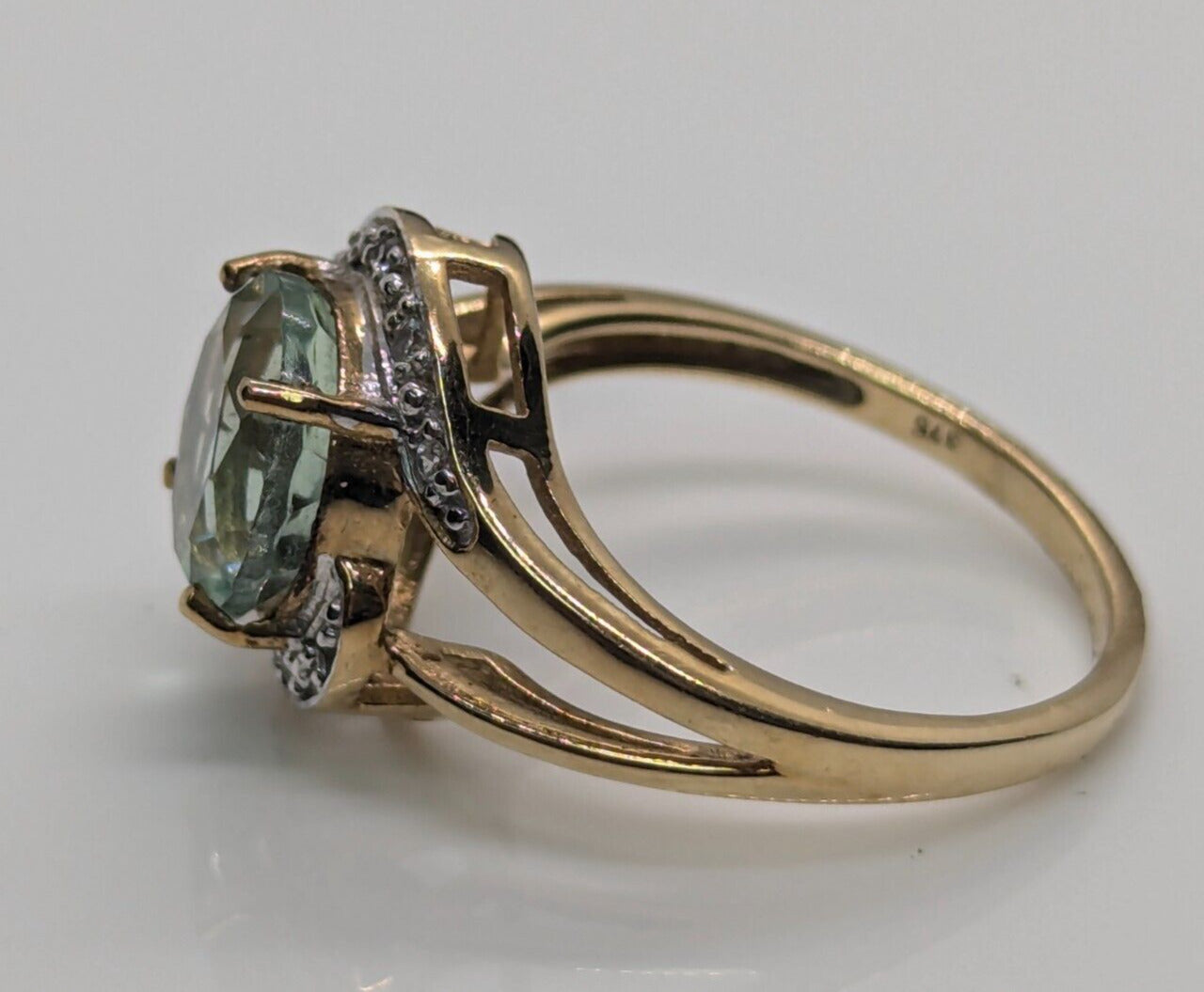 9ct Yellow Gold Ring Tourmaline & Topaz Natural Gemstones UK Ring Size N