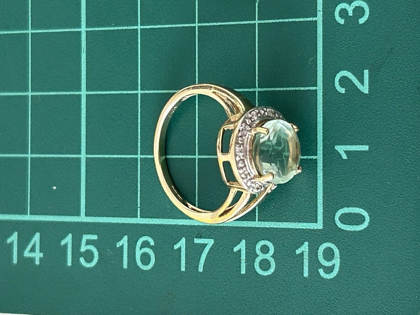 9ct Yellow Gold Ring Tourmaline & Topaz Natural Gemstones UK Ring Size N