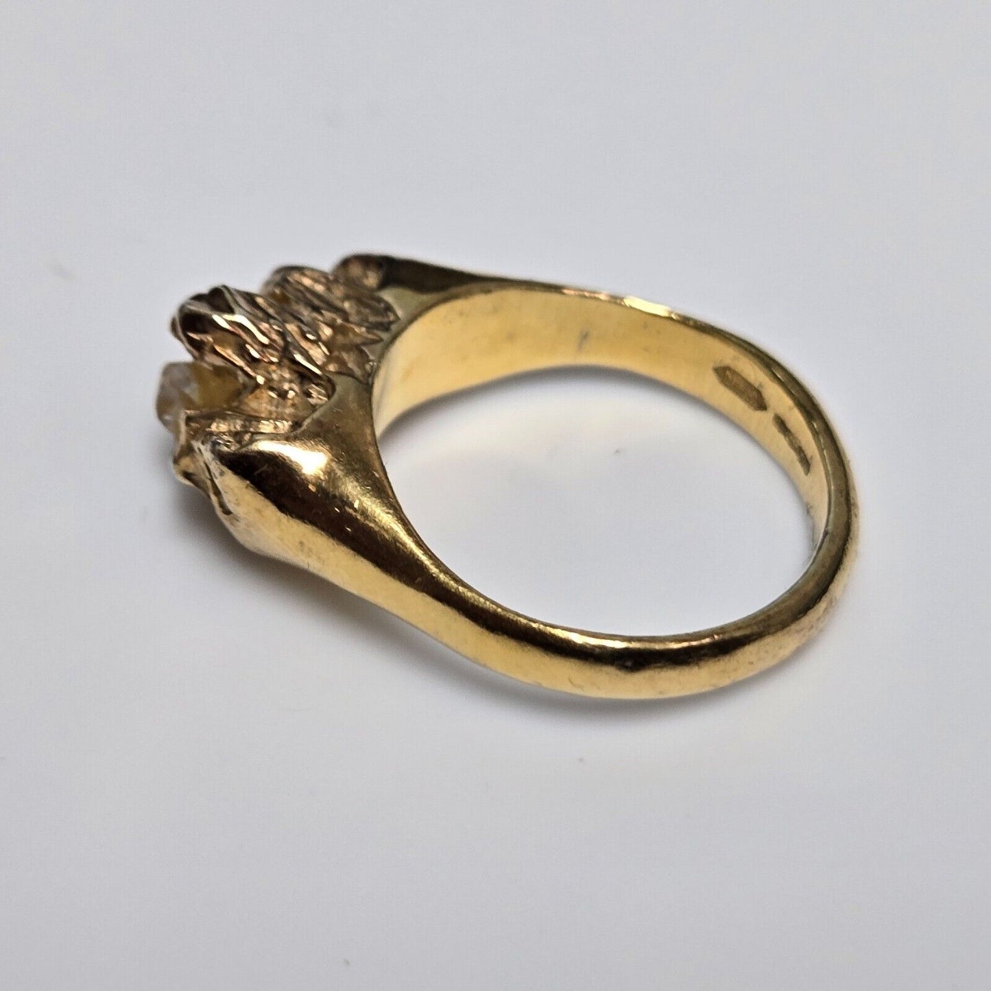 22ct Gold on Sterling Silver Ring Diamond Quartz Niza Huang UK Ring Size R