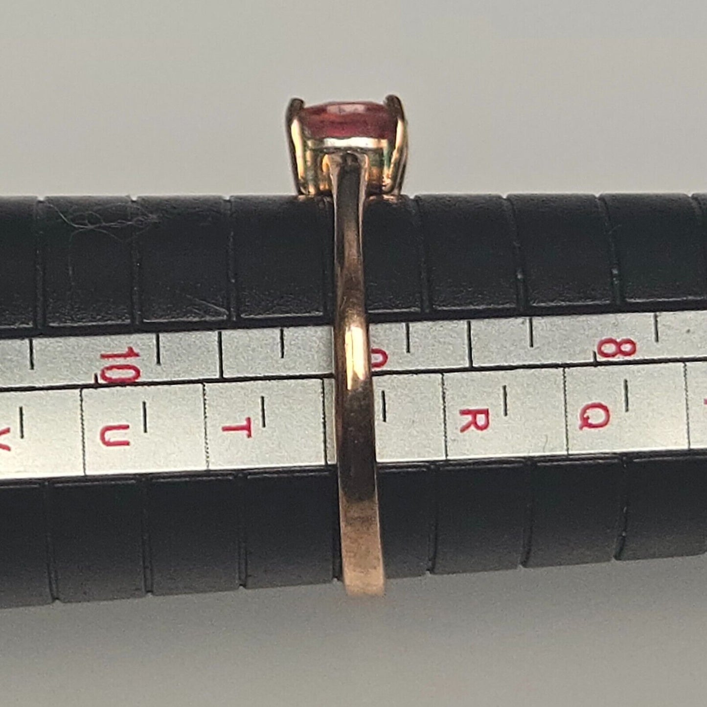 9ct Rose Gold Ring Orange Tourmaline Diamond 375 Hallmarked Ring Size R 1/2