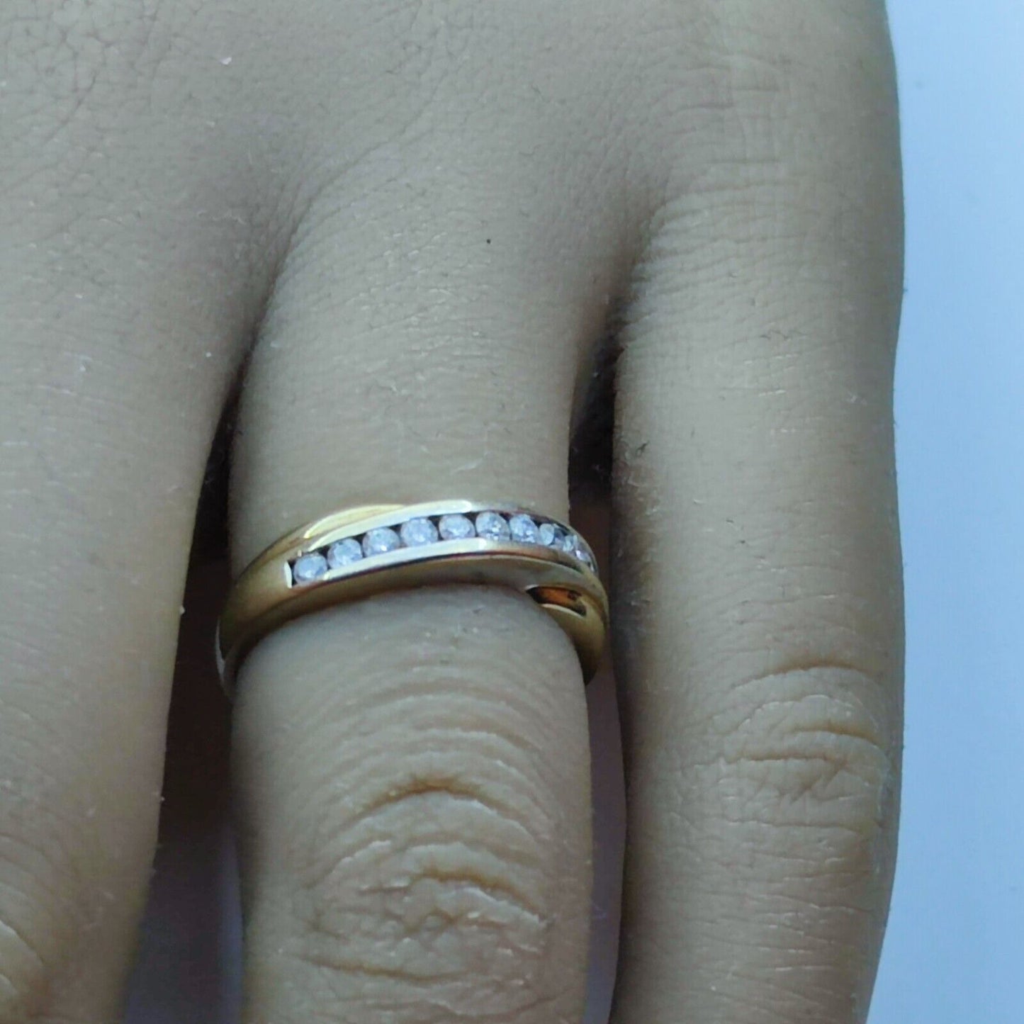 9ct Yellow Gold Ring 0.25ct Diamonds 375 Hallmark Ring Size J 1/2 - 9k Gold