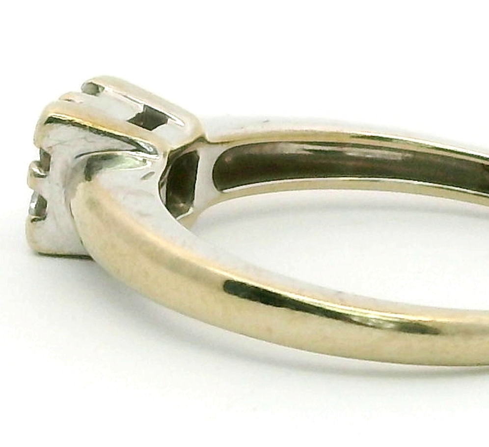 18ct White Gold 5x Diamonds Prong Setting 750 Hallmarked Ring Size O