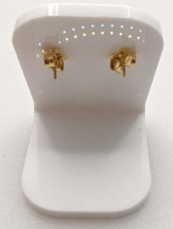 9ct Yellow Gold Crystal Drop Dangle Earrings Hallmarked 26mm Long