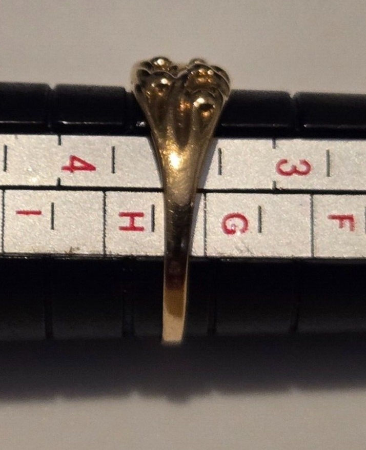 Children 9ct Yellow Gold Keeper Ring 2 Rows 375 Gold Hallmarked Ring Size G