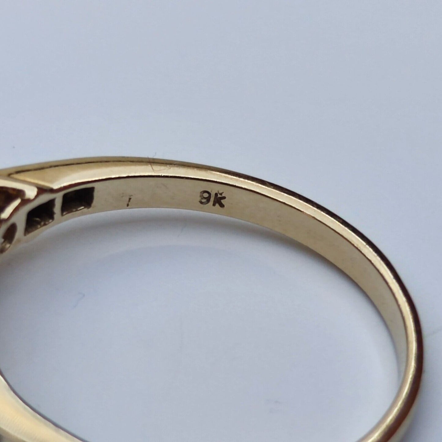 9ct Yellow Gold Ring Orange Sapphire and Diamonds Gemstones UK Ring Size S