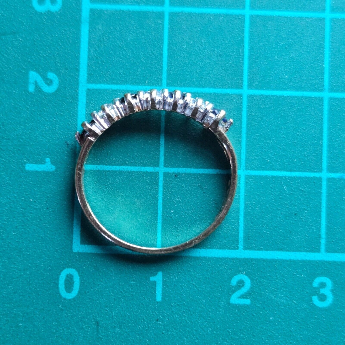 9ct Yellow Gold Round Black Sapphire Gemstones Ring Size M