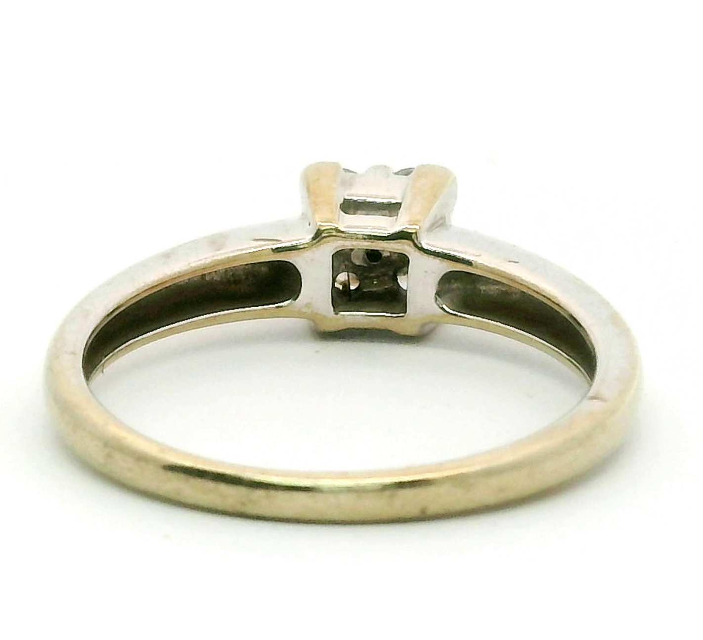 18ct White Gold 5x Diamonds Prong Setting 750 Hallmarked Ring Size O