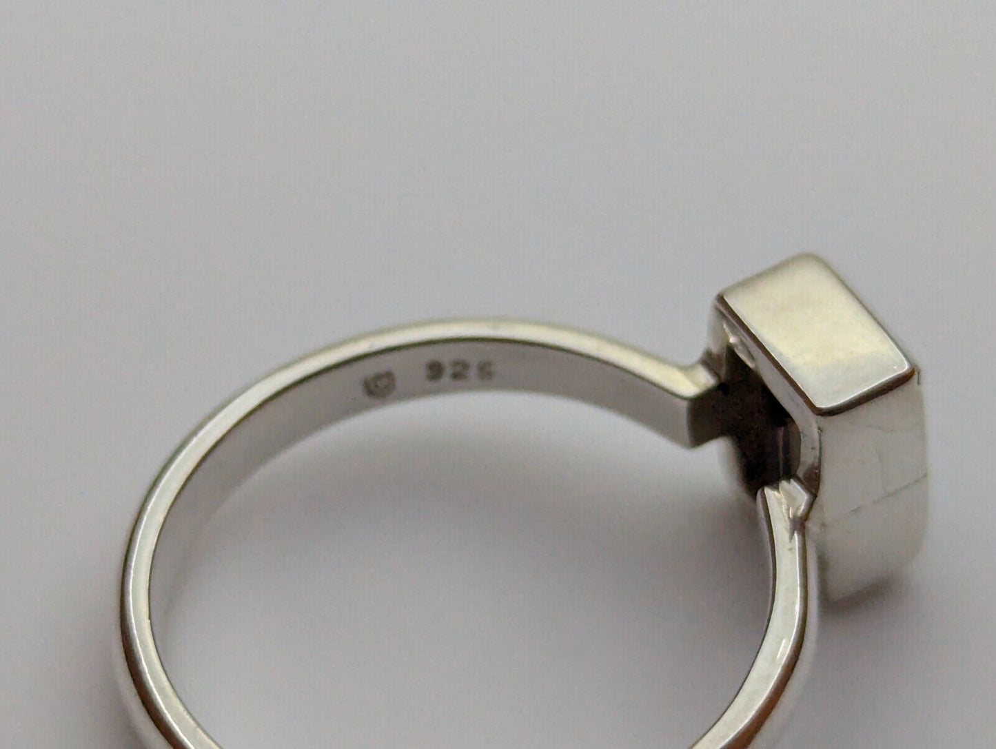 Silver Ring Champagne Quartz 925 Sterling Silver Prong Setting Ring Size R 1/2