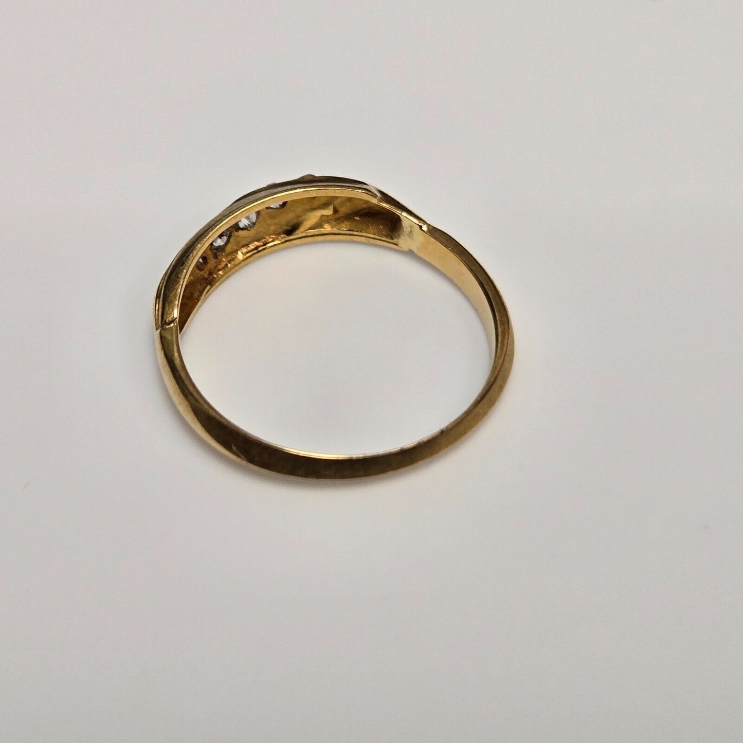 Vintage 18ct Yellow Gold Ring Diamonds Gemstones UK Ring Size L 1/2