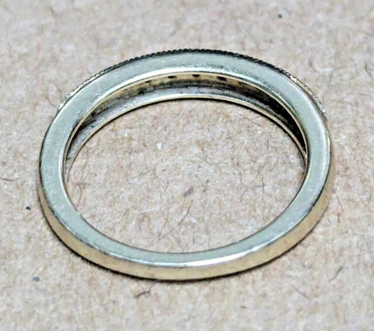 9ct Yellow Gold Ring Round Colourless Diamonds Half Eternity UK Ring Size J