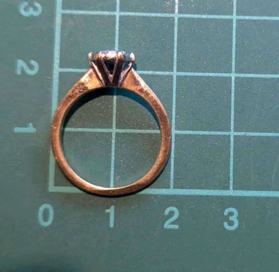 Vintage 9ct Yellow Gold Ring Round Diamonds Gemstone Prong Setting Ring Size L
