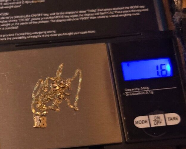 18th Birthday Gold Necklace Diamonds 9ct Yellow Gold Prong Setting 48cm Long