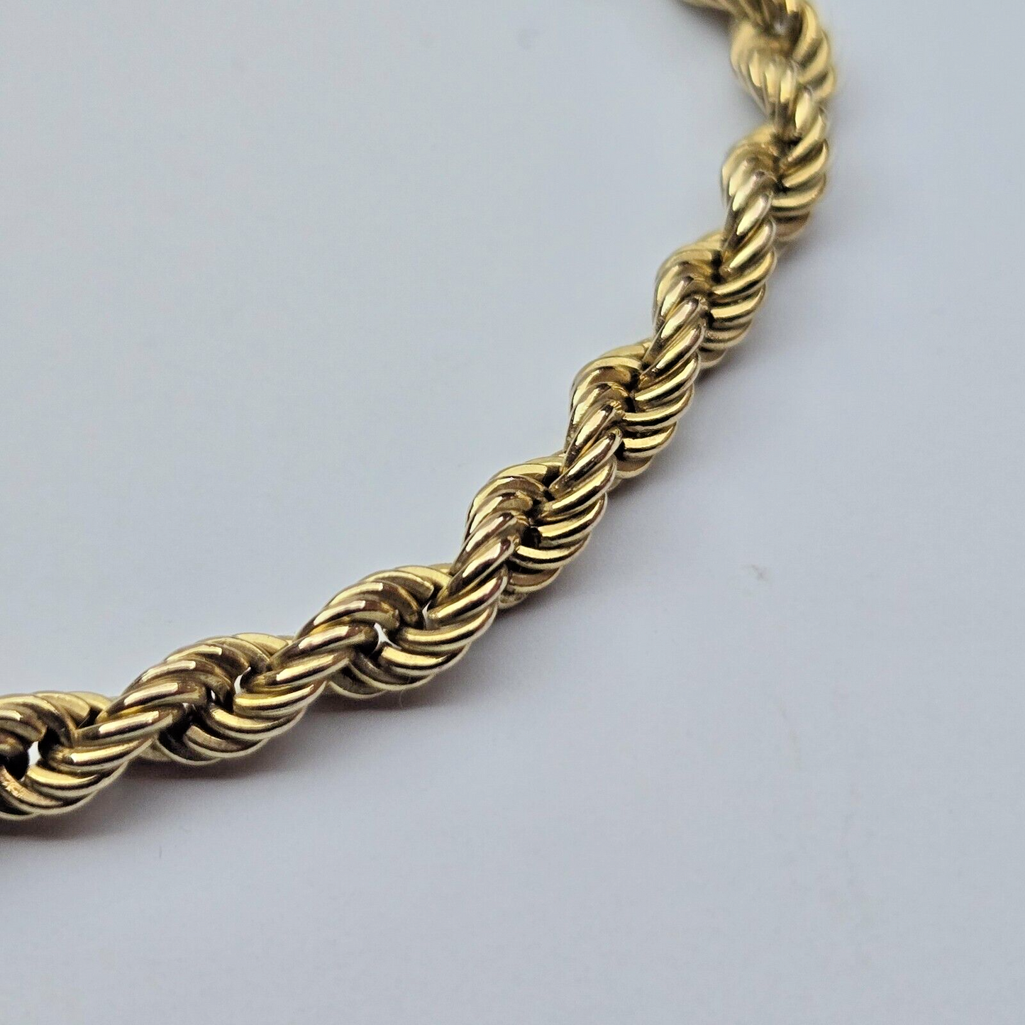 9ct Yellow Gold Rope Chain 45cm Long 5.3g Weight 9K Italy Hallmark