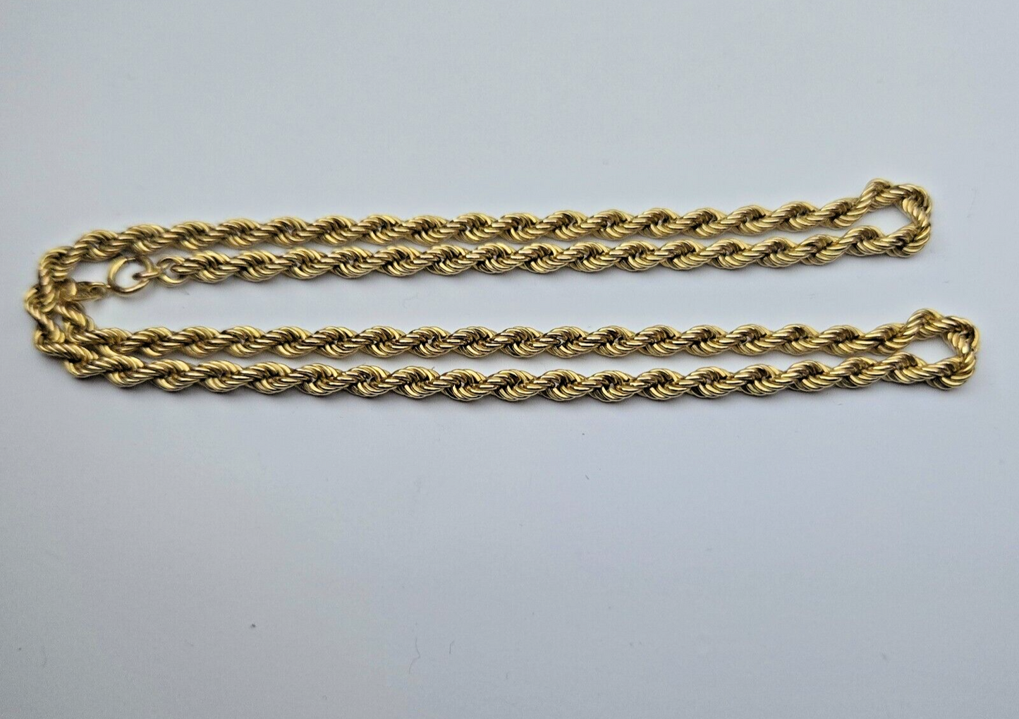 9ct Yellow Gold Rope Chain 45cm Long 5.3g Weight 9K Italy Hallmark