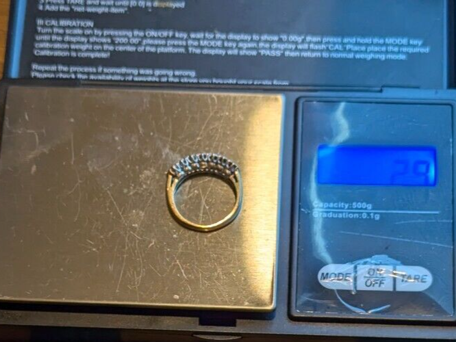 Vintage 9ct Yellow Gold Ring Round Diamonds Hallmarked Prong Setting Ring Size L