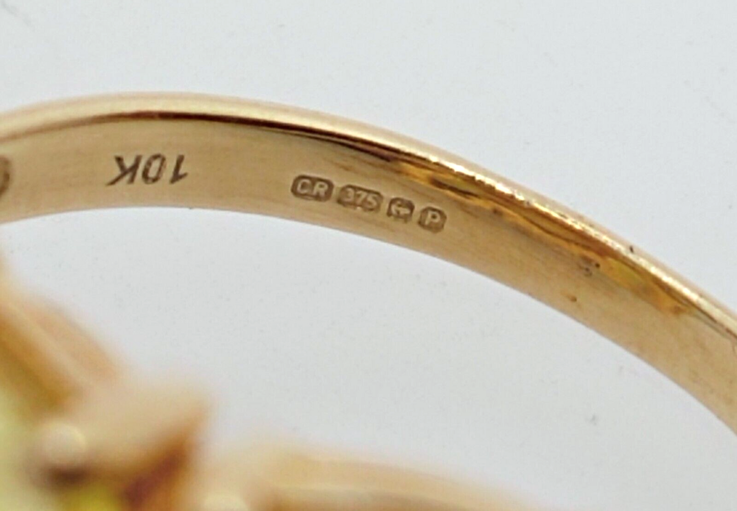 9ct Yellow Gold Ring Yellow Citrine Prong Setting Statement Ring Size N 1/2