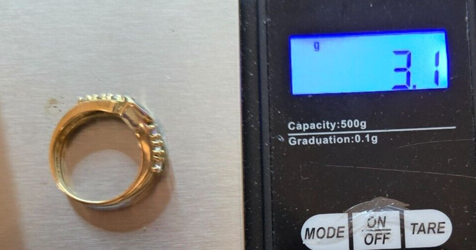9ct Yellow Gold Ring Blue Topaz Gemstone Ring Size L 1/2