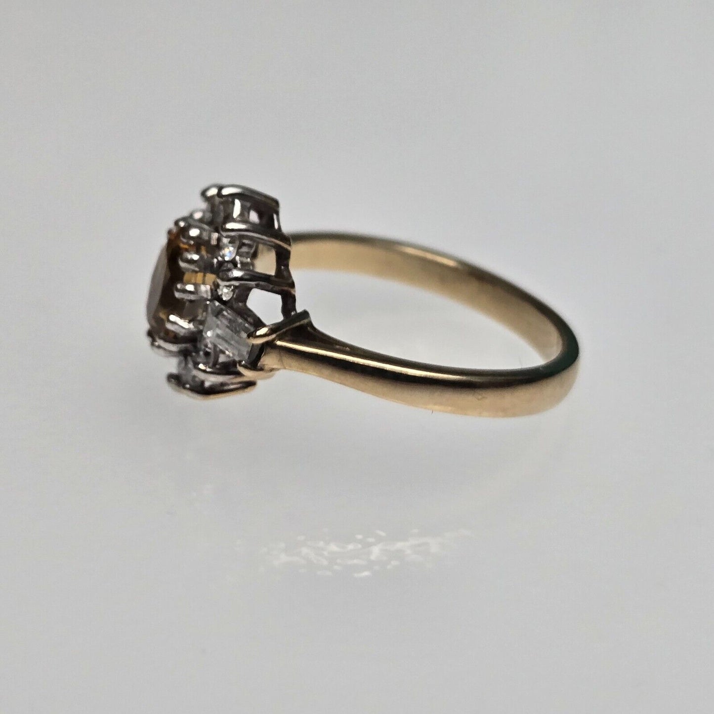 9ct Gold Ring Citrine Gold Ring UK Ring Size N - 9ct Yellow Gold