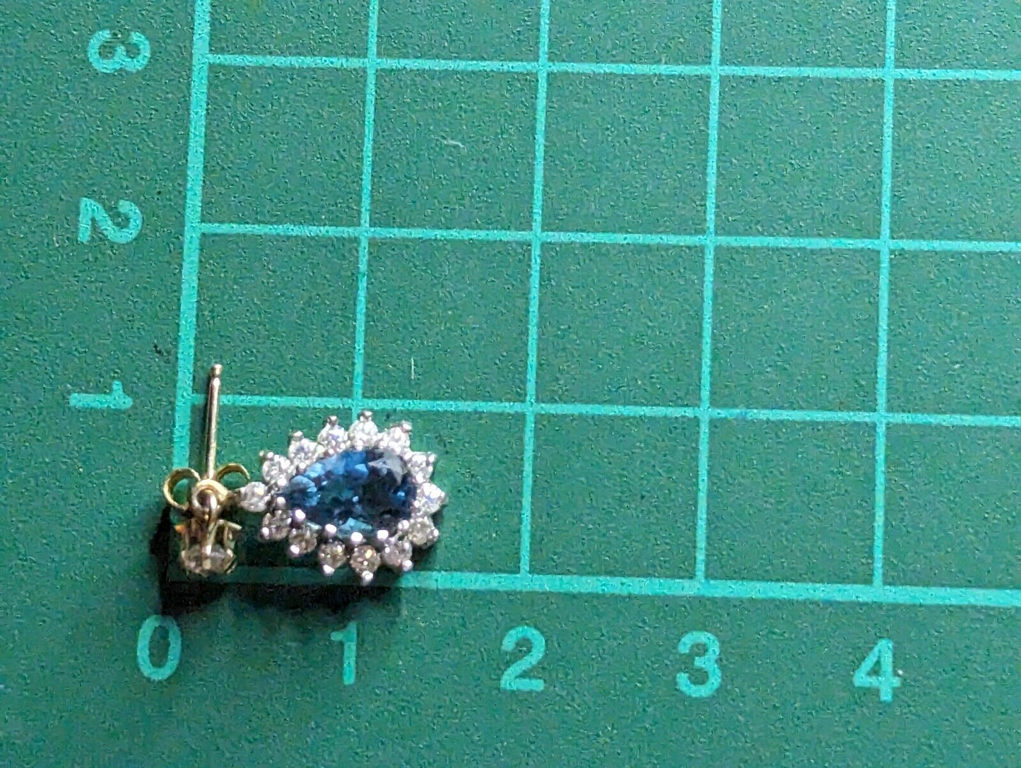 9ct Yellow Gold Dangle Earrings Blue Topaz Gemstones Butterfly Closures