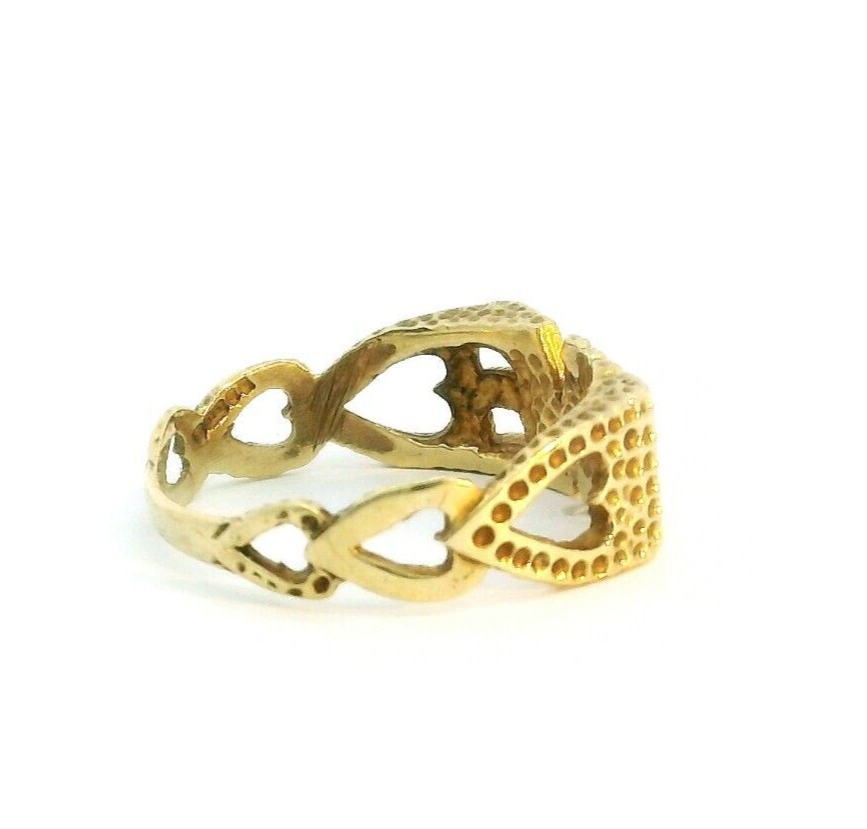 9ct Yellow Gold Ring LOVE 375 Hallmarked Ring Size J
