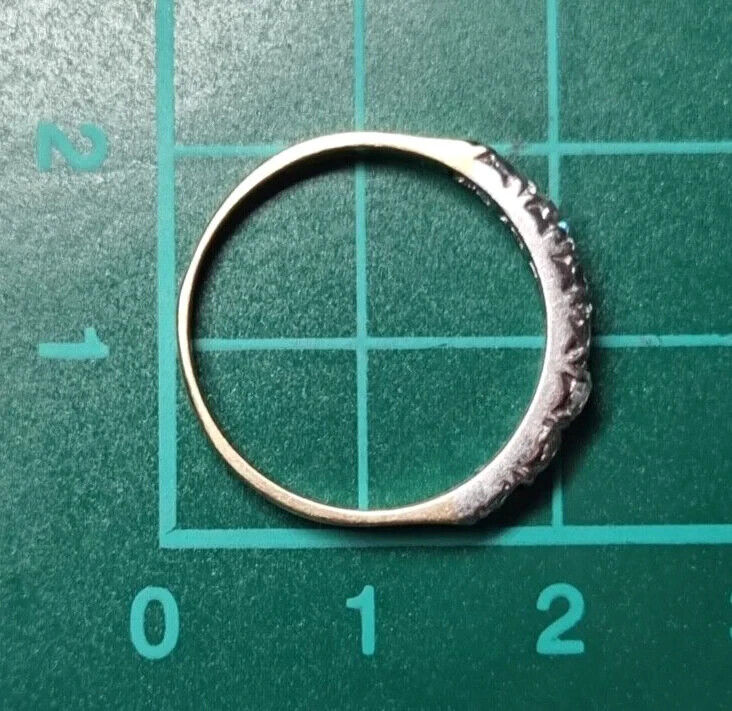 9ct Yellow Gold Ring Cubic Zirconia Gold Half-Eternity UK Ring Size Q