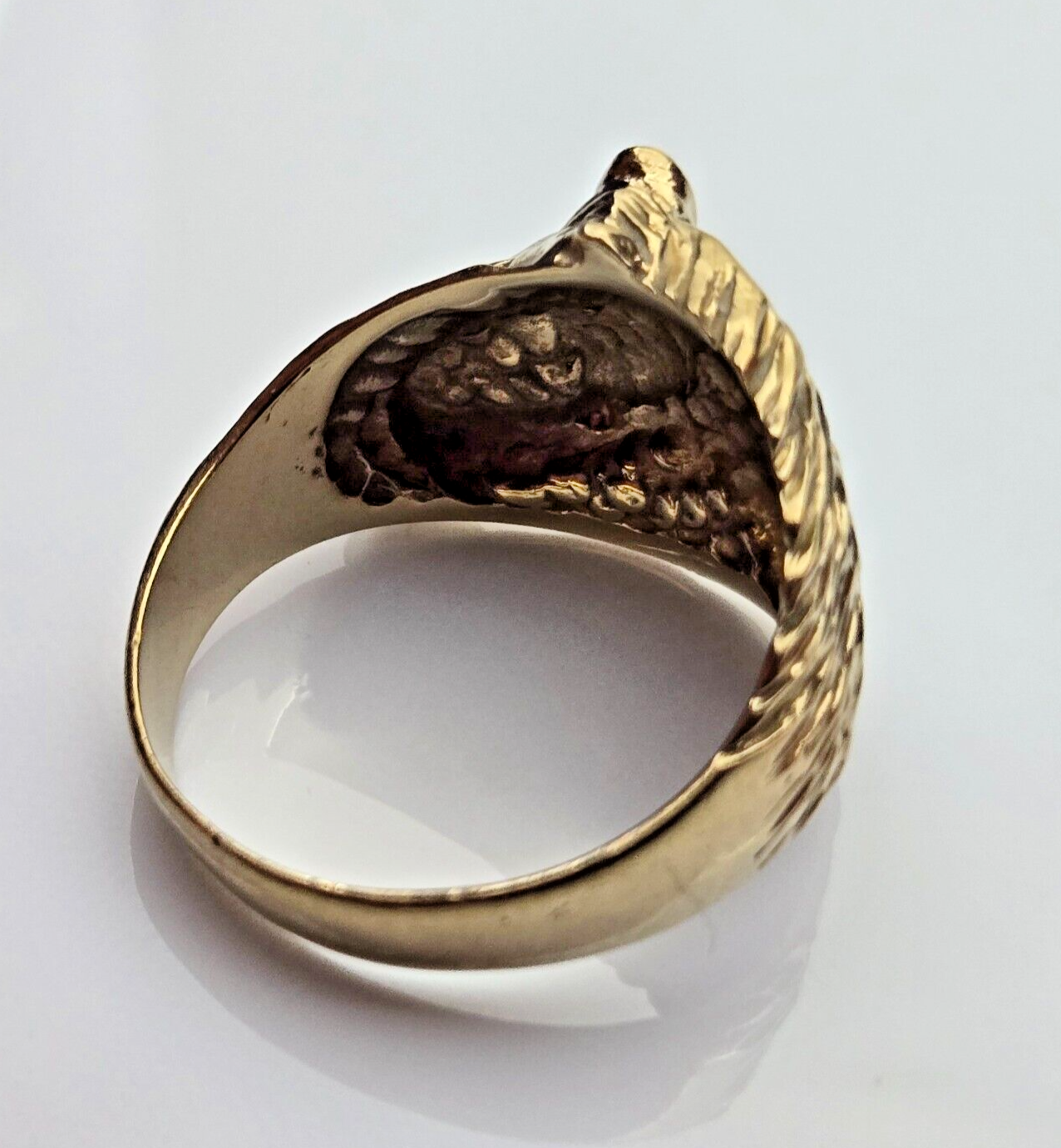 9ct Yellow Gold Horse Ring Ruby and Diamond Stones Ring Size Q 1/2