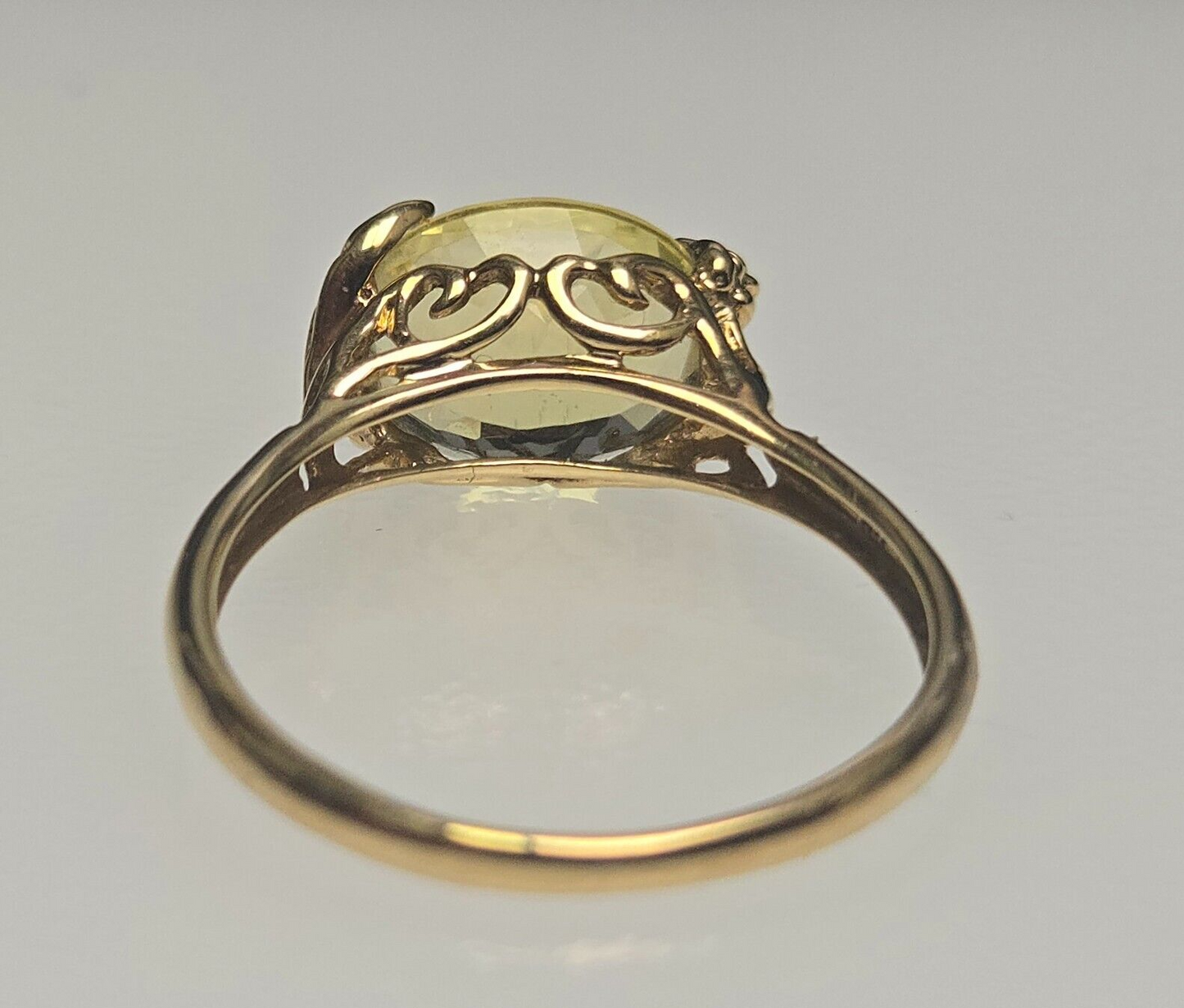 9ct Yellow gold Ring Oval Citrine 375 Hallmarked Prong Setting Ring Size V