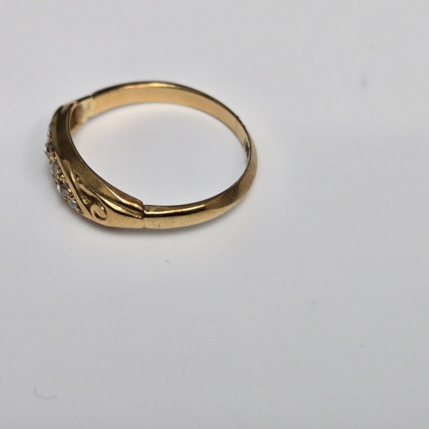 Vintage 18ct Yellow Gold Ring Diamonds Gemstones UK Ring Size L 1/2