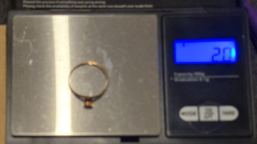 9ct Yellow Gold Ring Red Garnet Stone Wishbone Hallmarked Ring Size P 1/2
