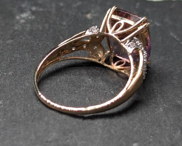 9ct Yellow Gold Ring Ametrine and Zircon Ring Size Q with Certificate