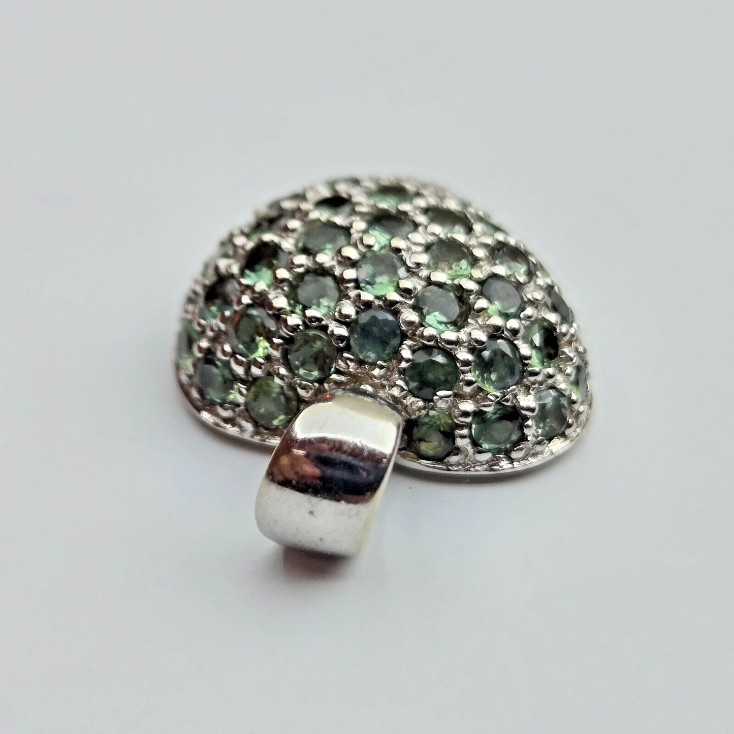 Green Topaz 9ct White Gold Heart Pendant Charm Gemstones Size 17mm x 24mm