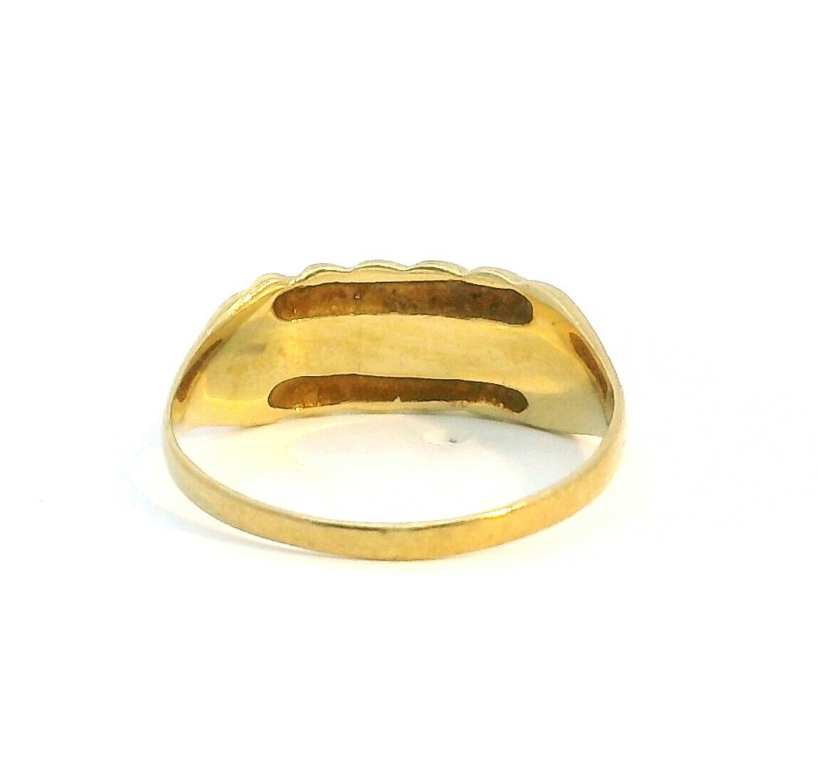 Children 9ct Yellow Gold Keeper Ring 2 Rows 375 Gold Hallmarked Ring Size G