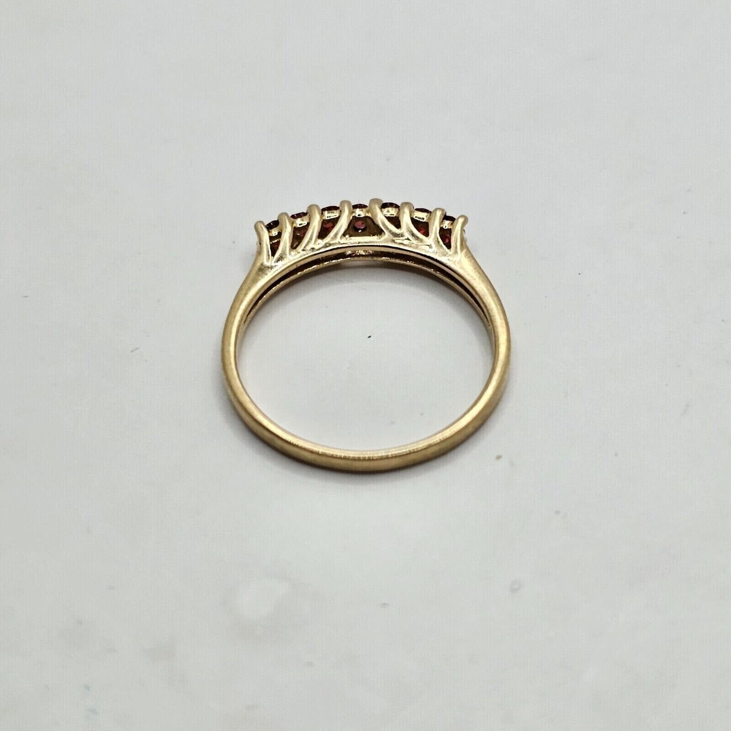 9ct Yellow Gold Ring Round Red Spinel Natural Gemstones Ring Size Q 1/2