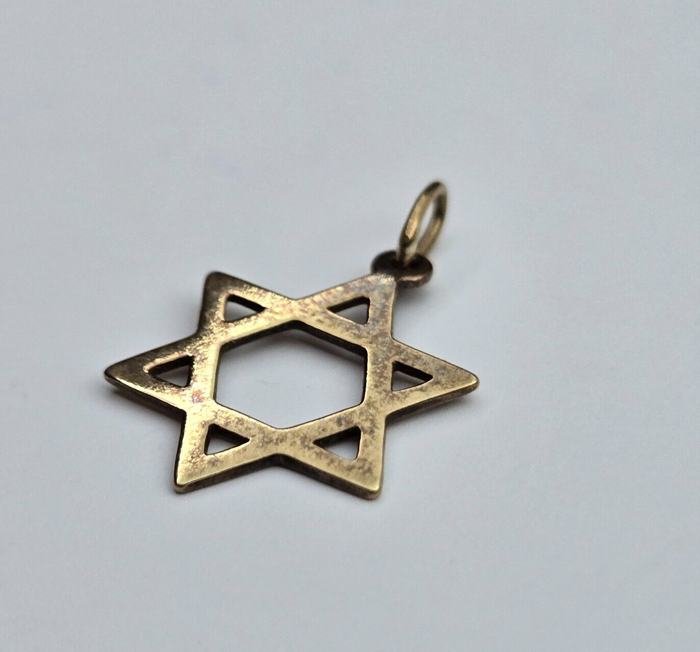 Star of David Gold Pendant 9ct Yellow Gold Hallmarked Size 11mm x 19mm
