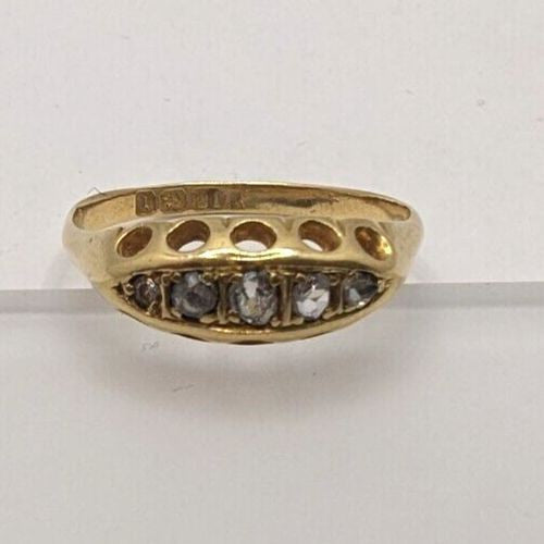 Antique 18ct Gold Ring Diamond Natural Gemstones UK Ring Size M